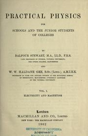 Cover of: Practical physics for schools and the junior students of colleges by Balfour Stewart