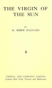 The Virgin of the Sun by H. Rider Haggard