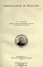 Cover of: Inheritance in poultry by Charles Benedict Davenport