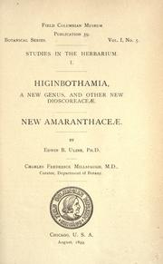 Studies in the herbarium by Edwin Burton Uline