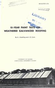 Cover of: 10-year paint tests on weathered galvanized roofing by Arthur J. Muehling