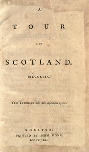 Cover of: A tour in Scotland MDCCLXIX. by Thomas Pennant