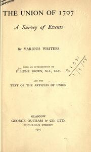 Cover of: The Union of 1707 by Peter Hume Brown