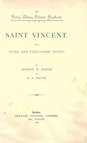 Cover of: Saint Vincent: with notes and publishers' prices