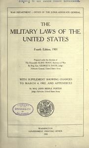 Cover of: The military laws of the United States. by United States