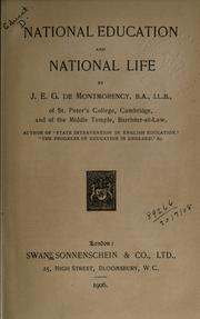 Cover of: National education and national life.