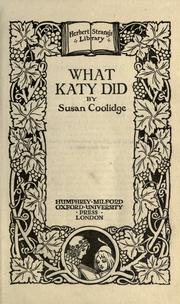 Cover of: What Katy did by Susan Coolidge