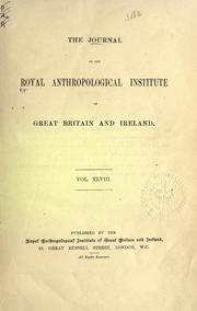 Cover of: The journal of the Royal Anthropological Institute of Great Britain and Ireland by 