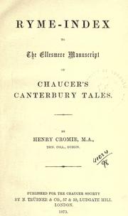 Cover of: [Publications] by Chaucer Society, London