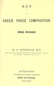Cover of: Key to Greek prose composition, with exercises