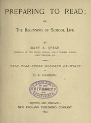 Preparing to read by Mary A. Spear