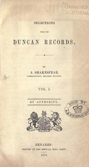 Cover of: Selections from the Duncan records.