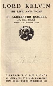 Lord Kelvin by Alexander Russell