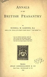 Cover of: Annals of the British peasantry.