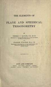 Cover of: The elements of plane and spherical trigonometry