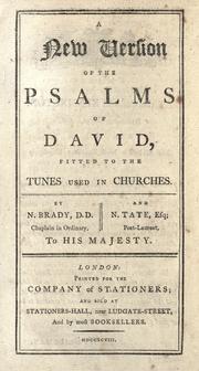 A new version of the Psalms of David by Brady, Nicholas