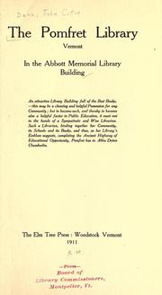 Cover of: The Pomfret library, Vermont, in the Abbott memorial library building ...