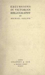 Cover of: Excursions in Victorian bibliography