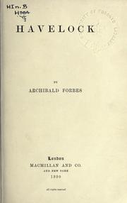 Cover of: Havelock. by Archibald Forbes