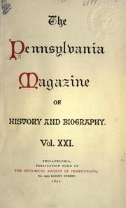 Cover of: The Pennsylvania magazine of history and biography. by 