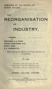 The reorganisation of industry by Conference of Working-Class Associations (1916 University of Oxford)