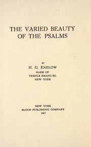 Cover of: The varied beauty of the Psalms by H. G. Enelow