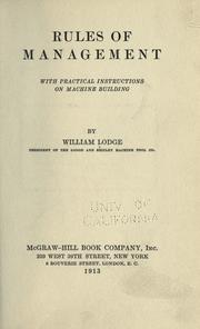 Rules of management by William Lodge