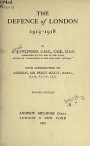 Cover of: The defence of London, 1915-1918