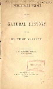 Cover of: Preliminary report on the natural history of the state of Vermont by Vermont. State Geologist.