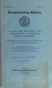 Cover of: A scale for measuring the importance of habits of good citizenship by Siegried Maia Hansen Upton, Siegried Maia Hansen Upton