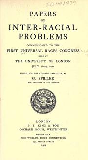 Papers on inter-racial problems by Universal Races Congress (1st 1911 London, England)