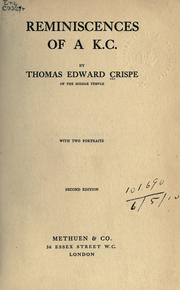 Cover of: Reminiscences of a K. C. by Crispe, Thomas Edward