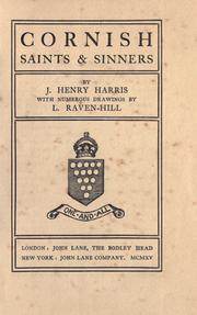 Cover of: Cornish saints & sinners by J. Henry Harris