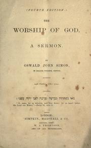 Cover of: The worship of God by Oswald John Simon