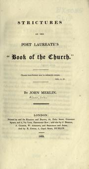 Cover of: Strictures on the poet laureate's Book of the Church by John Milner