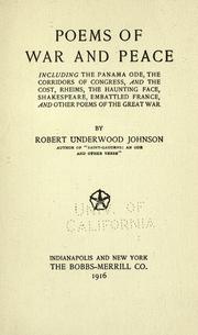 Cover of: Poems of war and peace by Robert Underwood Johnson