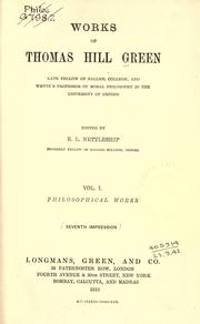 Cover of: Works by Thomas Hill Green