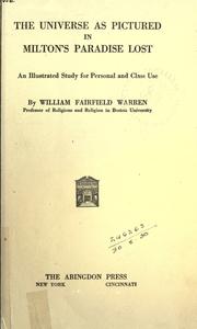 Cover of: The universe pictures in Milton's Paradise lost: an illustrated study for personal and class use.