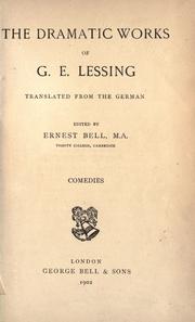 Cover of: The dramatic works of G. E. Lessing. by Gotthold Ephraim Lessing
