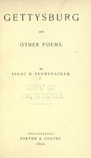 Cover of: Gettysburg, and other poems.