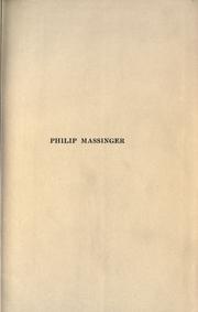 Cover of: Philip Massinger by Alfred Hamilton Cruickshank