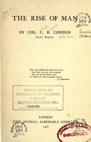 Cover of: The rise of man by Claude Reignier Conder