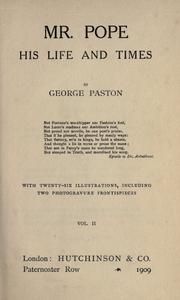Cover of: Mr. Pope, his life and times by George Paston, George Paston
