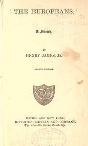 Cover of: Europeans. by Henry James