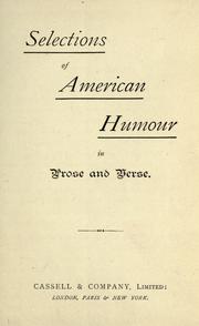 Cover of: Selections of American humour in prose and verse.