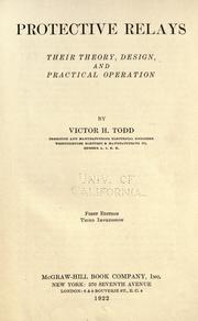 Protective relays by Victor H. Todd