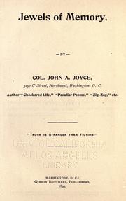 Cover of: Jewels of memory. by John Alexander Joyce