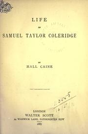 Cover of Life of Samuel Taylor Coleridge by Hall Caine