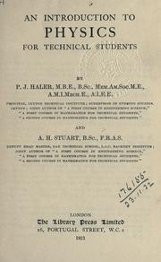 Front cover of An introduction to physics by P.J Haler