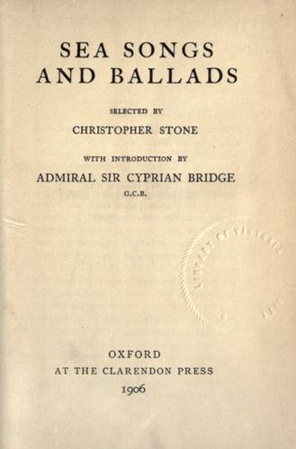 Sea songs and ballads by Christopher Stone